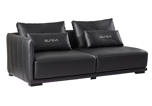 1816黑色單扶手三人位沙發(fā)-217x105x93cm-45度角