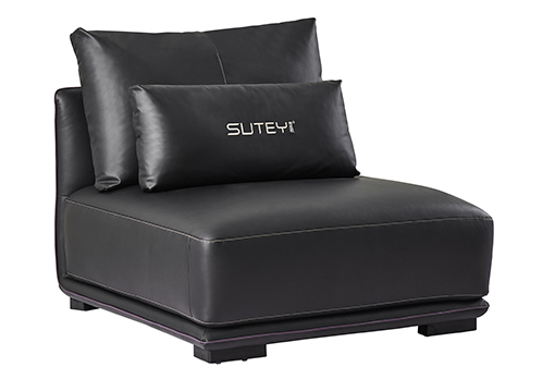 1816黑色無扶手單人位沙發(fā)-45度角